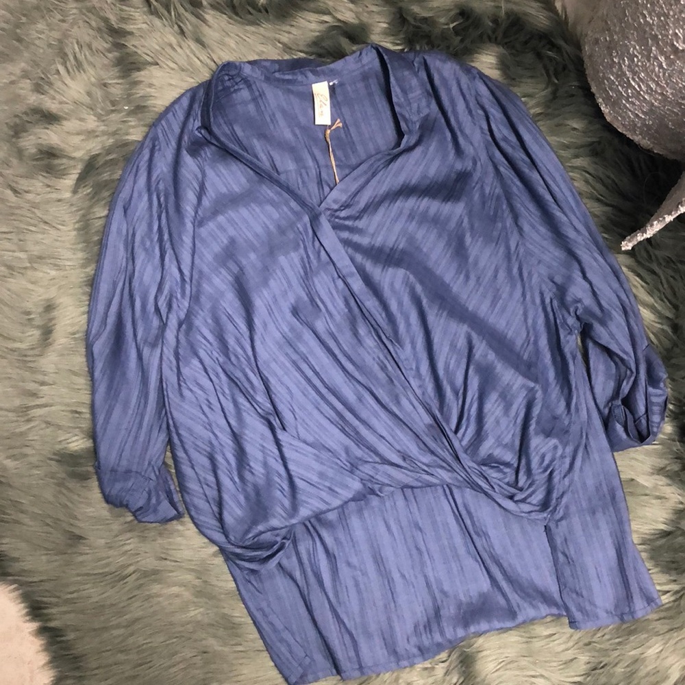 Blue soft and comfortable blouse